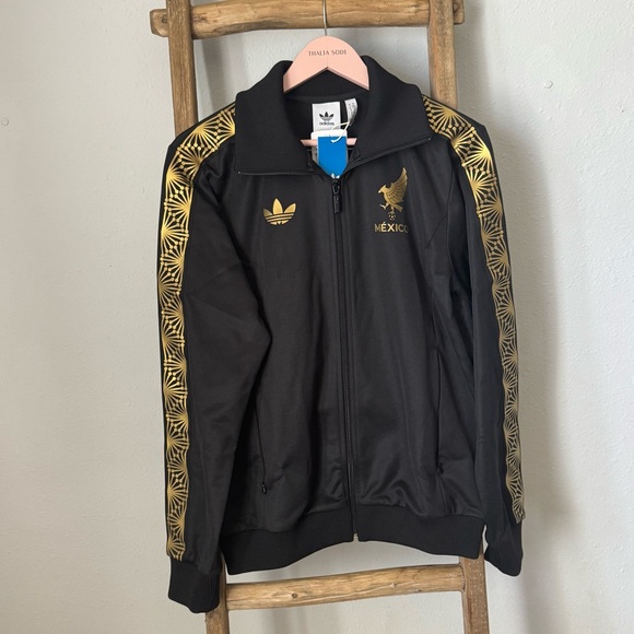 New Adidas Originals Mexico Black Gold Track Top Jacket size small 
Zip up - Picture 6 of 12